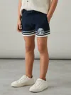 Reiss Navy/airforce Blue/white Chenille Airlines Embroidery Shorts