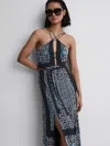 Reiss Aliana Printed Resort Midi Dress In Multi