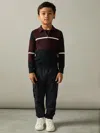 Reiss Navy/bordeaux/white 9-13 Yrs Colour-block Half-zip Polo Shirt