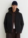 Reiss Devonay Reversible Puffer Jacket In Black