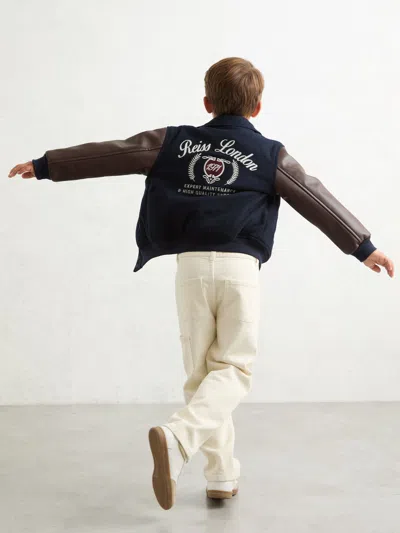 Reiss Navy/brown Jacket In Multi