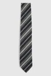 Reiss Mens Navy/charcoal Verona Textured Silk-blend T In Navy/charcoal