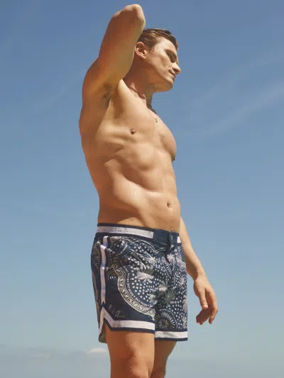 Reiss Navy/white Bandana Ché Printed Elasticated Waist Swim Shorts
