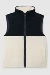Reiss Dutton Contrast Fleece And Corduroy Gilet 3-9 Years Navy Whit In Navy/white