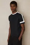 Reiss Navy/white Oversized Textured T-shirt