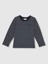 Reiss Navy/white Stretch-cotton Stripe T-shirt