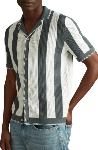 REISS NAXOS OPEN KNIT CAMP SHIRT