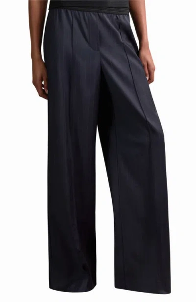 REISS REISS NEAVE PINSTRIPE WIDE LEG PANTS