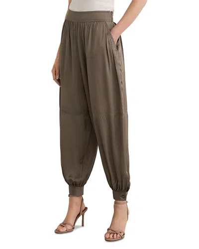 Reiss Neave Satin Pants In Brown