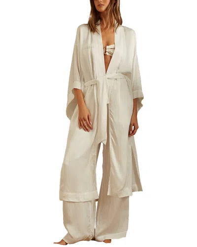 Reiss Nell Long Textured Kimono In Neutral