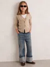 Reiss Neutral 9-13 Yrs Wool-blend Fitted Cardigan With Cashmere In Nude