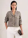 Reiss Neutral Check Jacket In Gray