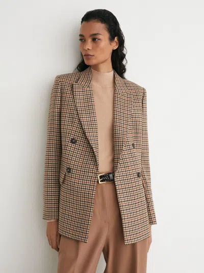 Reiss Neutral Check Petite Jacket
