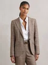 Reiss Neutral Check Jacket In Neutral