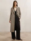 Reiss Neutral Check Wool-blend Check Single-breasted Coat In Gray