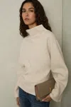 Reiss Neutral Cora Cotton-blend High-neck Top In Neutral