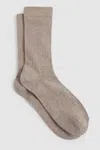 Reiss Women's Beige Cotton Loafer Socks In Neutral