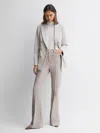 Reiss Neutral Flared High Rise Trousers In Neutral