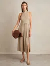 Reiss Neutral Jersey Sleeveless Midi Dress