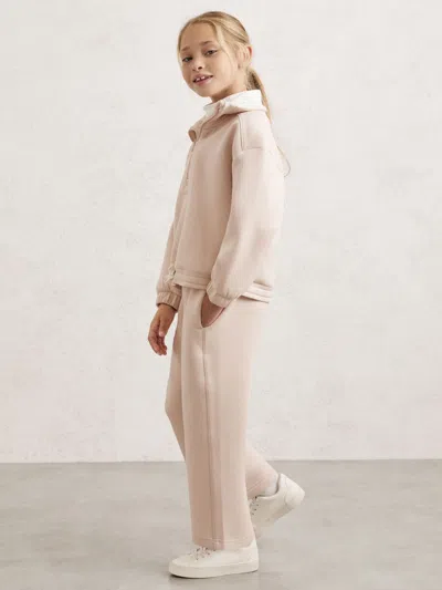 Reiss Neutral Laney Wide-leg Interlock Drawstring Joggers