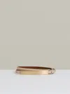Reiss Neutral Leather Bar-buckle Skinny Belt