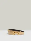 Reiss Neutral Leather Square Hinge Belt