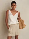 Reiss Neutral Linen Shorts