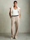Reiss Neutral Lucia Wide Petite Wide-leg Elasticated-waistband Trousers