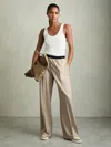 Reiss Neutral Lucia Wide Wide-leg Elasticated-waistband Trousers
