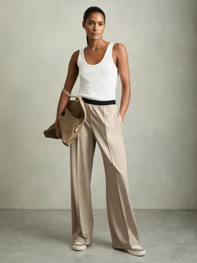 Reiss Neutral Lucia Wide Wide-leg Elasticated-waistband Trousers