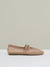 Reiss Neutral Mesh Double-strap Ballet Flats In Neutral