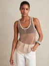 Reiss Neutral Mesh Knit Beaded Vest In White