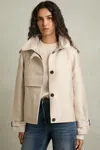 Reiss Neutral Short Trench Coat With Cotton In Neutral