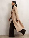Reiss Neutral Petite Double-breasted Blindseam Coat Wool-blend