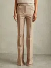 Reiss Neutral Hadley Petite High Rise Flared Trousers