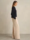 Reiss Neutral Petite Wide-leg Elasticated-waist Trousers