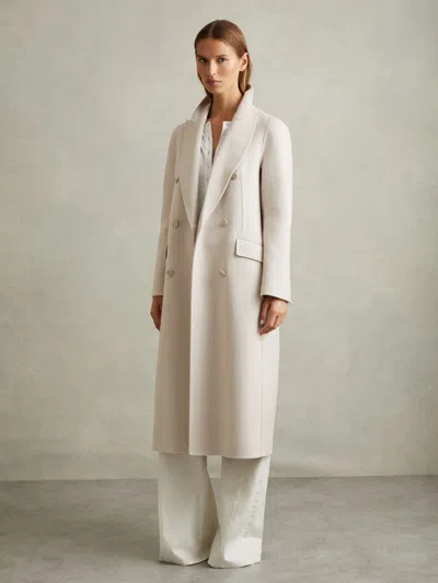 Reiss Neutral Petite Wool-blend Double-breasted Blindseam Coat