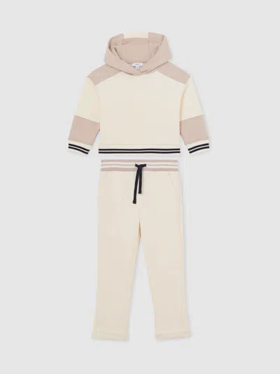 Reiss Neutral Top & Jogger Set In Brown