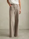 Reiss Neutral Relaxed Garment Dyed Wide Leg Jeans