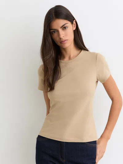 Reiss Neutral Stretch-cotton Crew-neck T-shirt
