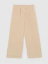 Reiss Pink Cotton-linen Drawstring Trousers In Neutral