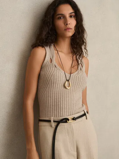 Reiss Neutral Twist Strap Knit Vest