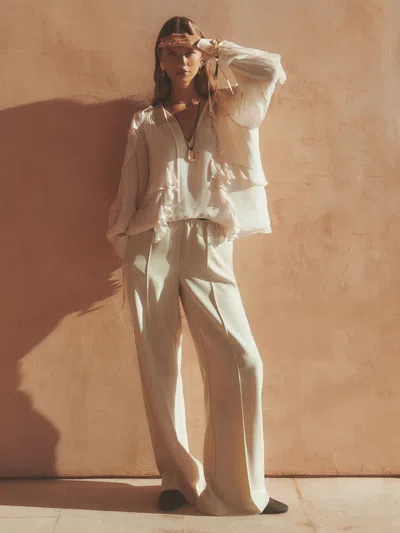 Reiss Neutral Wide-leg Elasticated-waist Trousers