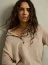 Reiss Neutral Wool-cashmere Open-neck Jumper