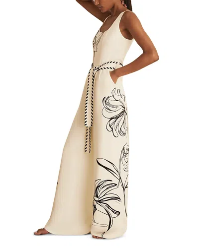 Reiss Kinsley Placed Floral Wide Leg Jumpsuit