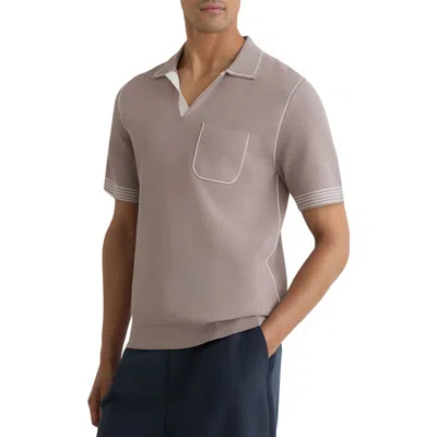 Reiss Newbury Johnny Collar Polo In Neutral