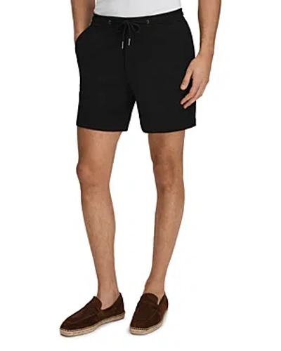 Reiss Maline Drawstring Textured Shorts In Black