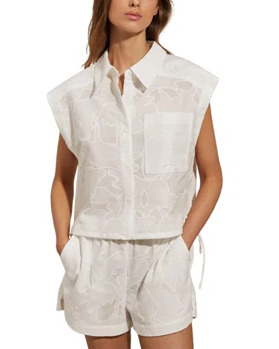 Reiss Nia Embroidery Shirt In White