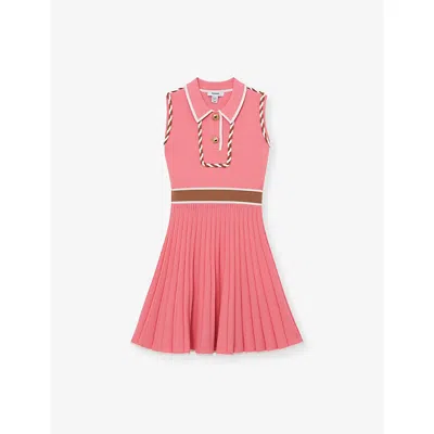 Reiss Kids' Coral Niamh Sleeveless Knitted Dress 9-13 In Orange