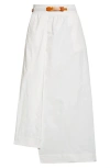 Reiss Niara Belted Asymmetric Stretch Poplin Shirt In Ivory